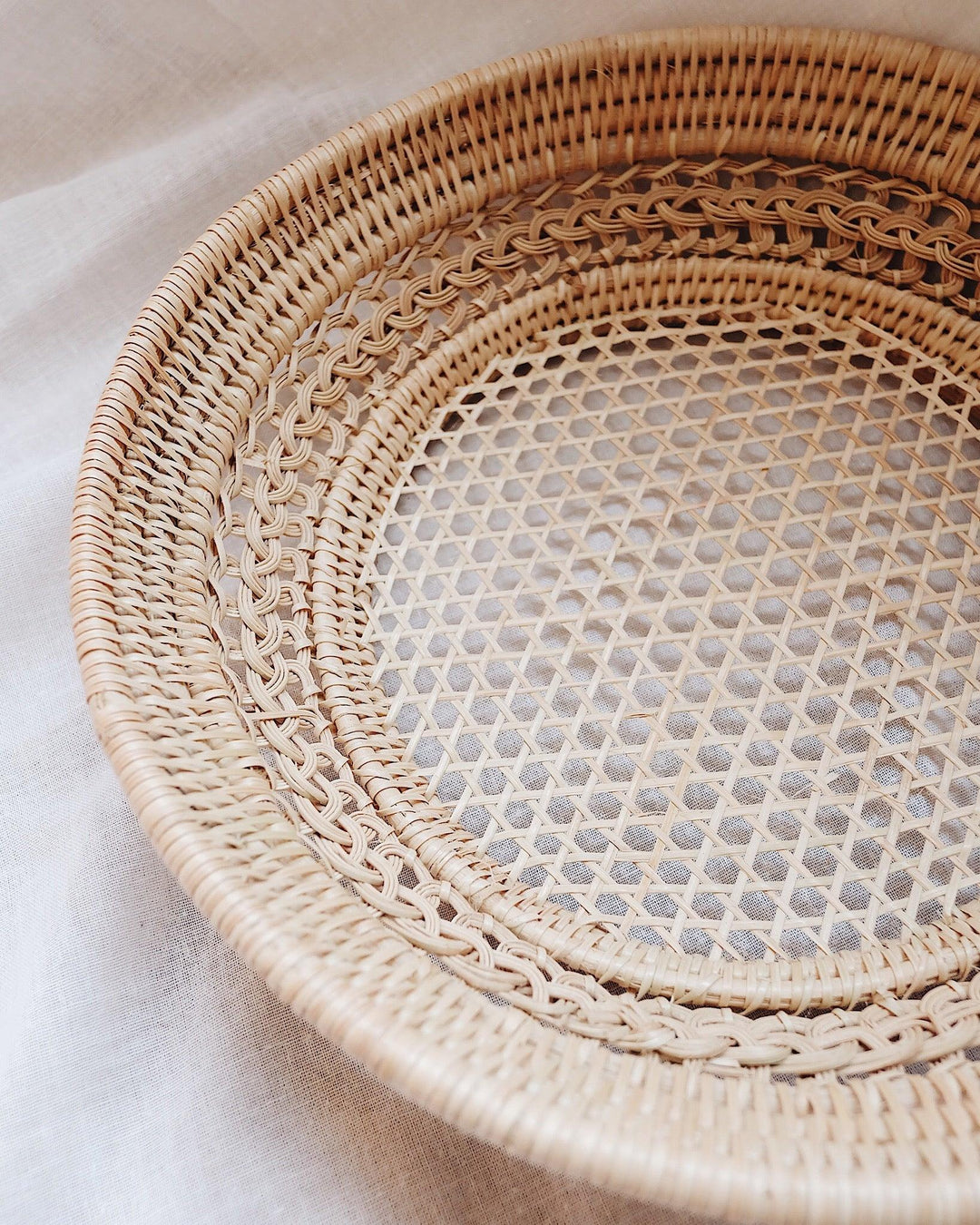 Magnolia Handwoven Rattan Tray | Olive & Iris