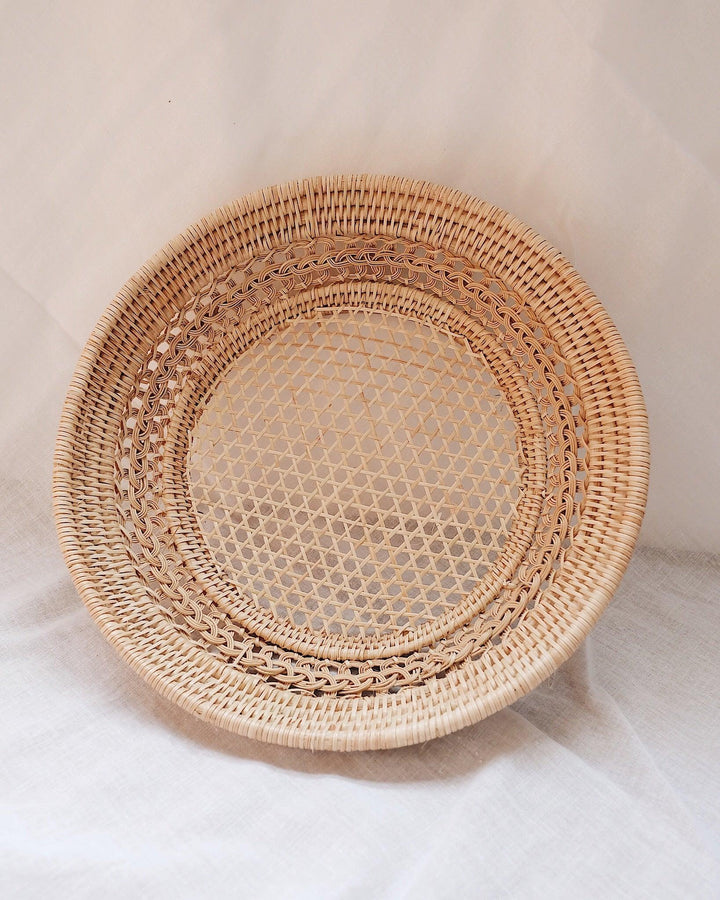 Magnolia Handwoven Rattan Tray | Olive & Iris