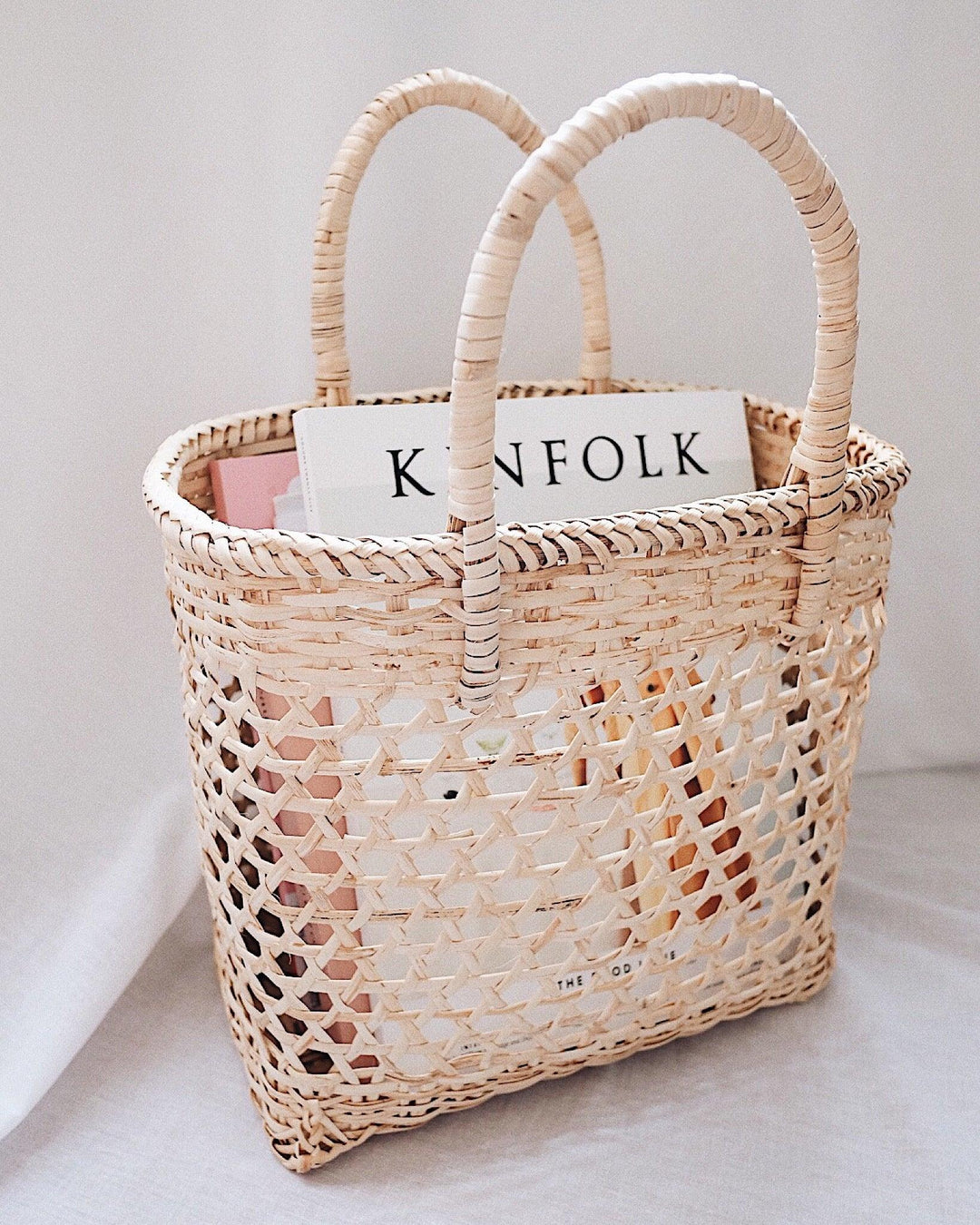 Marabella Rattan Woven Floor Basket | Olive & Iris