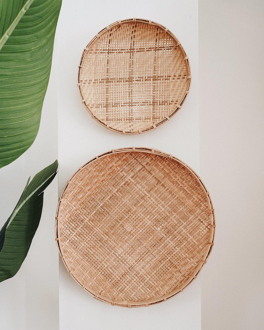 Nako Bamboo Flat Basket 10" | Olive & Iris