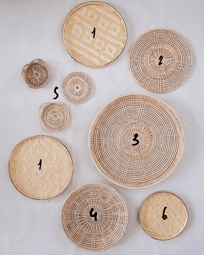 No.11 Basket Wall Hangings Set of 9, flat wall baskets | Olive & Iris