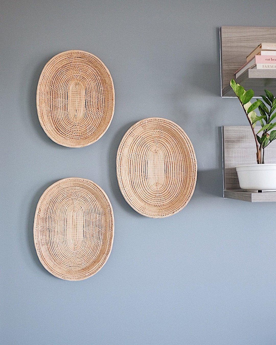 Oval Basket Wall Hanging Set No.1 | Olive & Iris