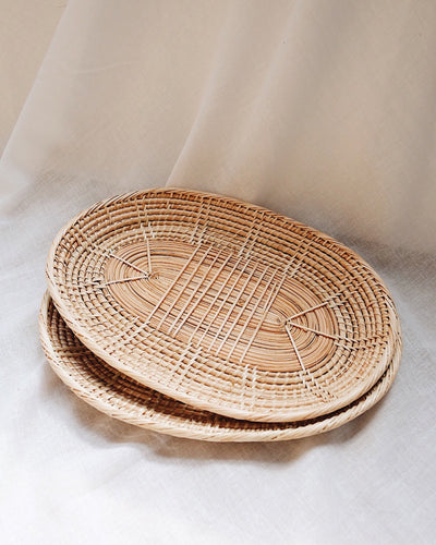 Oval Handwoven Rattan Plate/Tray | Olive & Iris