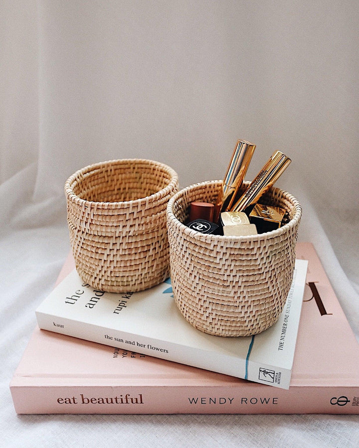 Petite Thyme Rattan Utensil Holder | Olive & Iris