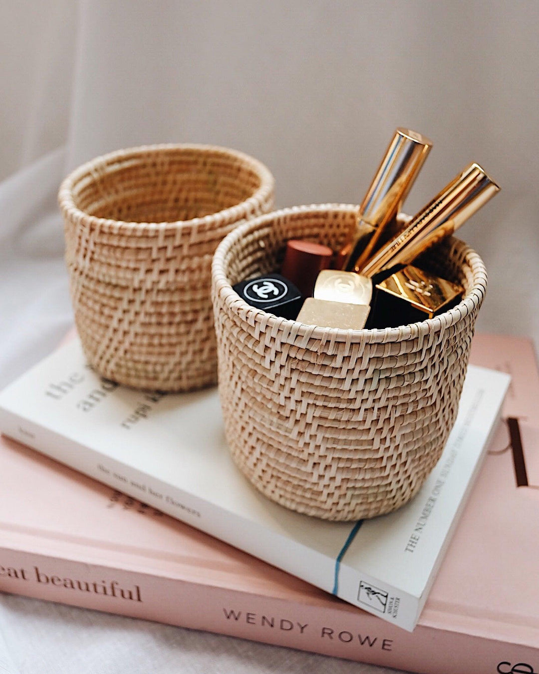 Petite Thyme Rattan Utensil Holder | Olive & Iris