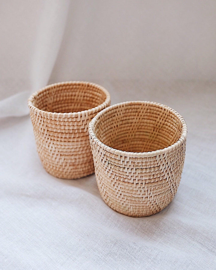 Petite Thyme Rattan Utensil Holder | Olive & Iris