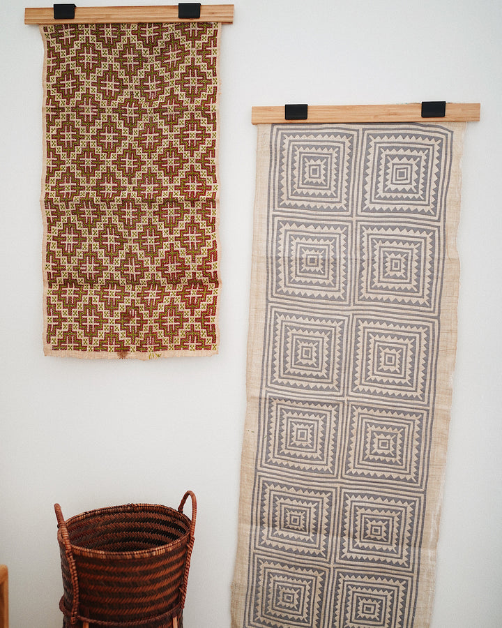 Maya Vintage Hand Embroidered Tapestry | Olive & Iris