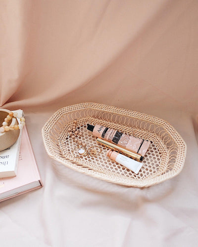 Rosie Oval Rattan Woven Basket | Olive & Iris