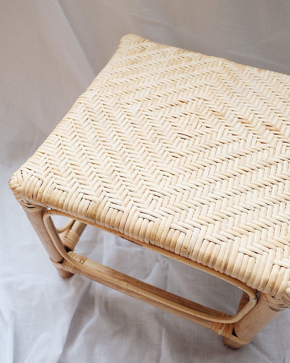 Sand Rattan Ottoman | Olive & Iris