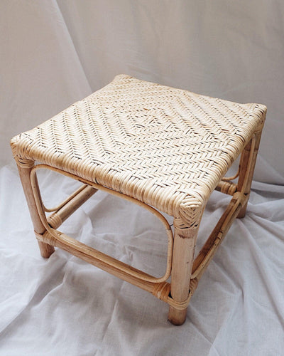 Sand Rattan Ottoman | Olive & Iris