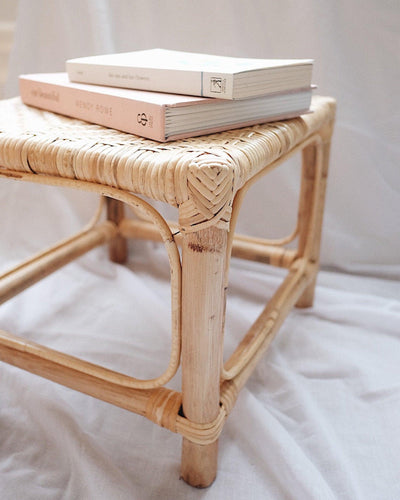Sand Rattan Ottoman | Olive & Iris