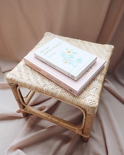 Sand Rattan Ottoman | Olive & Iris