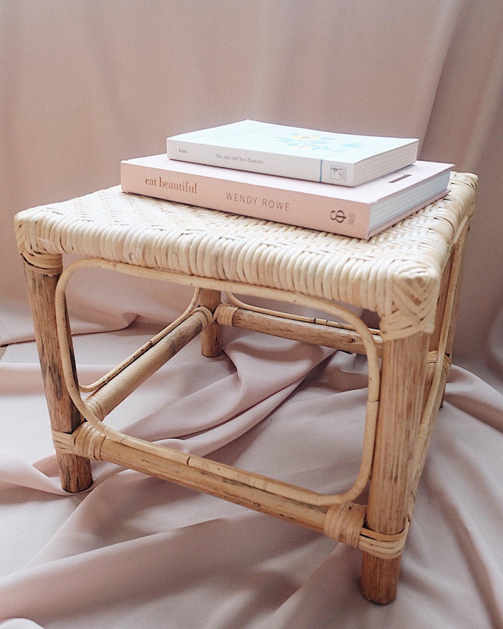 Sand Rattan Ottoman | Olive & Iris