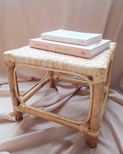 Sand Rattan Ottoman | Olive & Iris