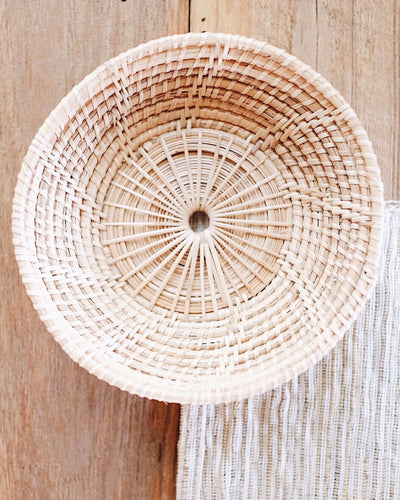 Small Hand Woven Rattan Bowl | Olive & Iris