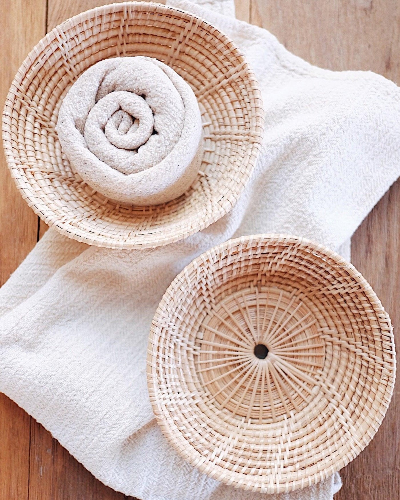 Small Hand Woven Rattan Bowl | Olive & Iris