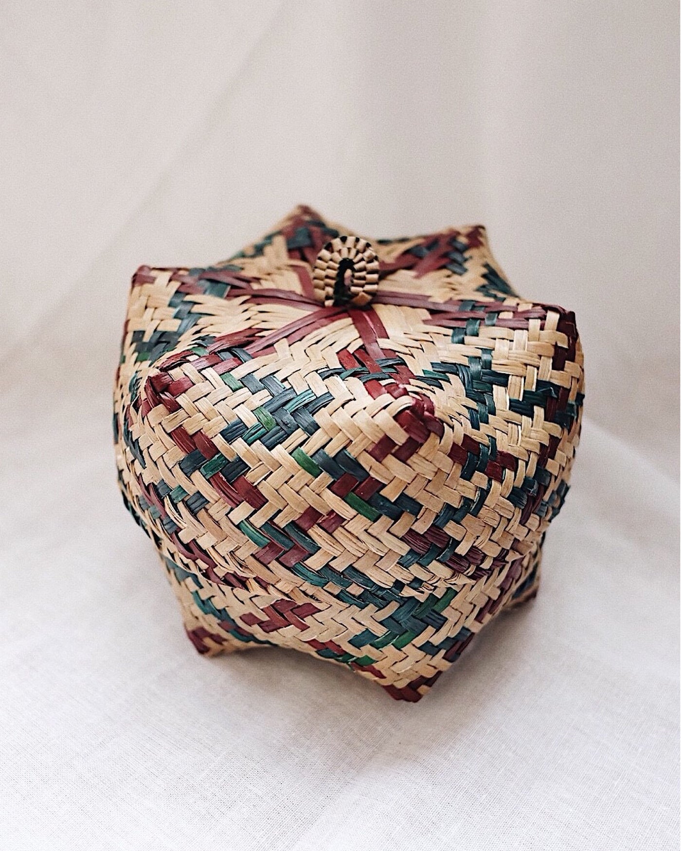Small Woven Okra Storage Basket - Olive & Iris 
