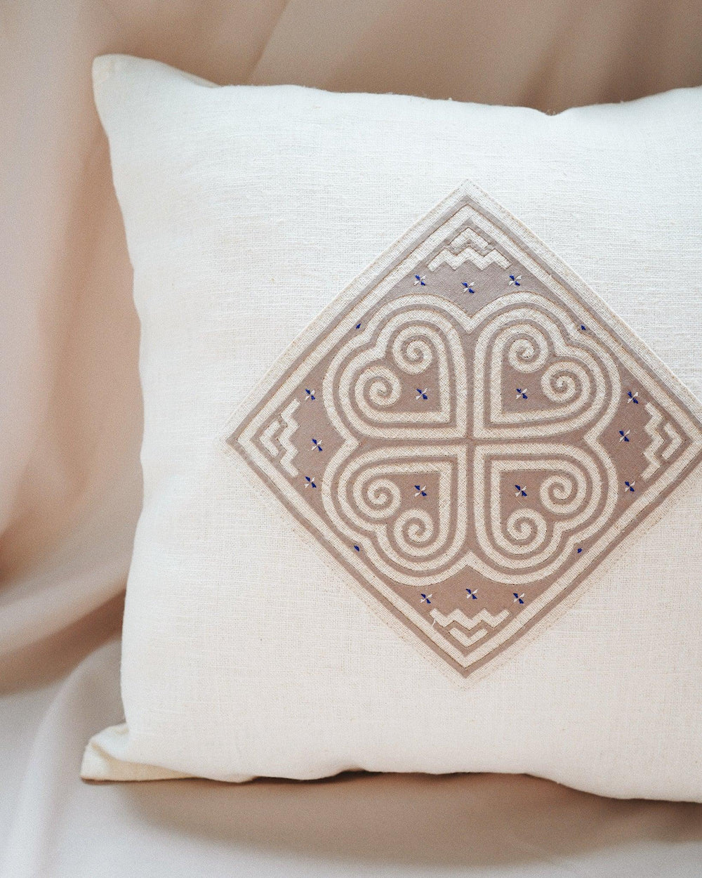 Vintage Hill Tribe Hand Embroidered Pillow Cover | Olive & Iris