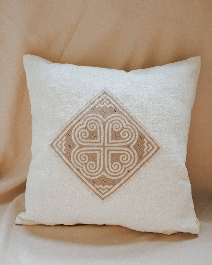 Vintage Hill Tribe Hand Embroidered Pillow Cover | Olive & Iris