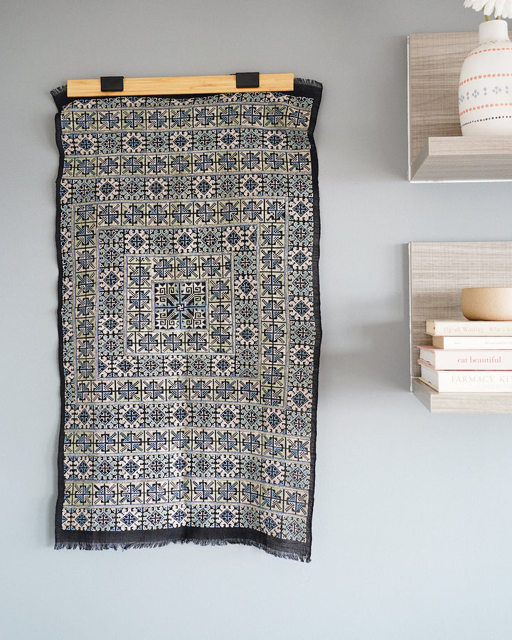 Wila Hmong Hand Embroidered Textile Wall Art | Olive & Iris