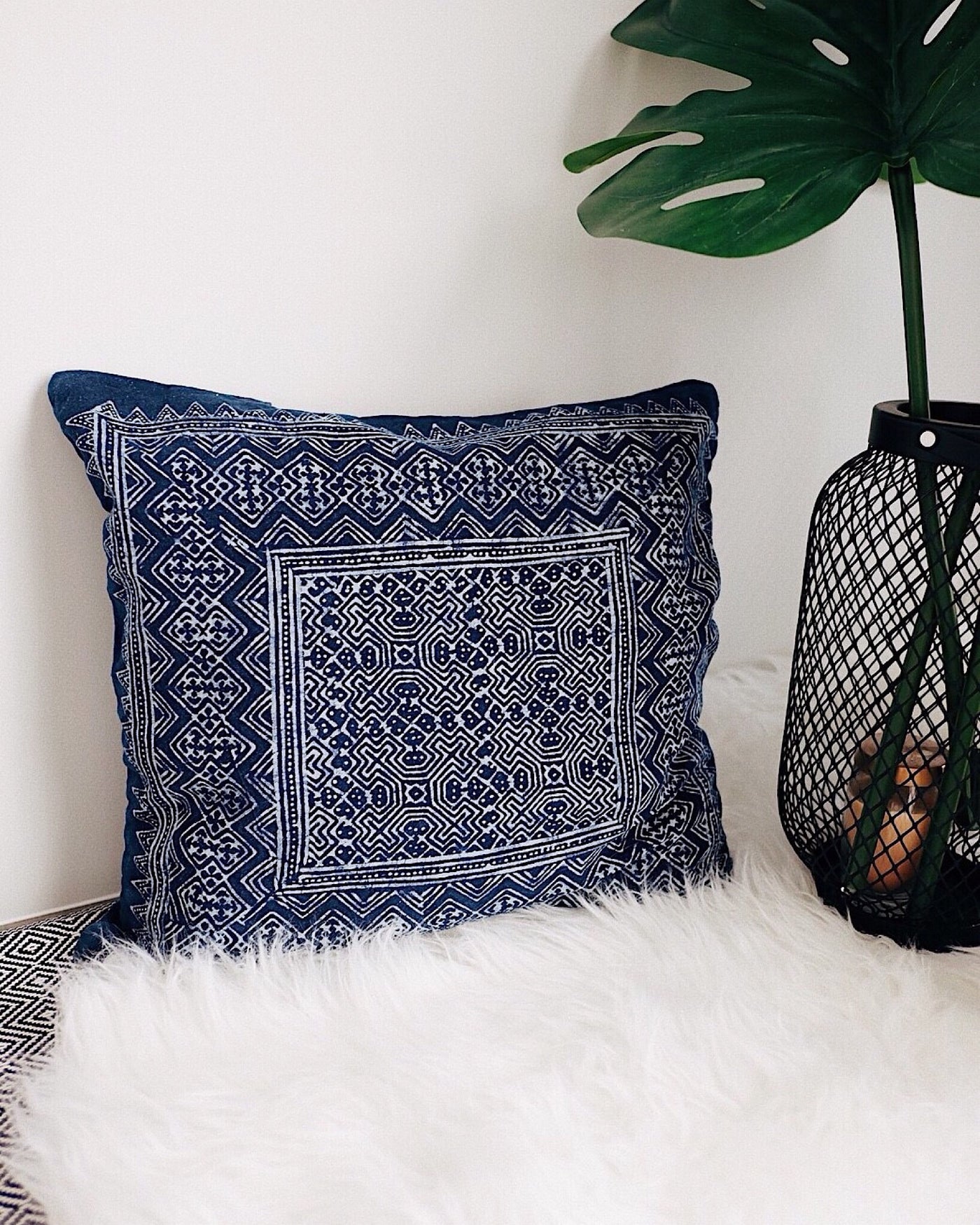 Vintage Hmong Hill Tribe Cushion Cover No.4 - Olive & Iris