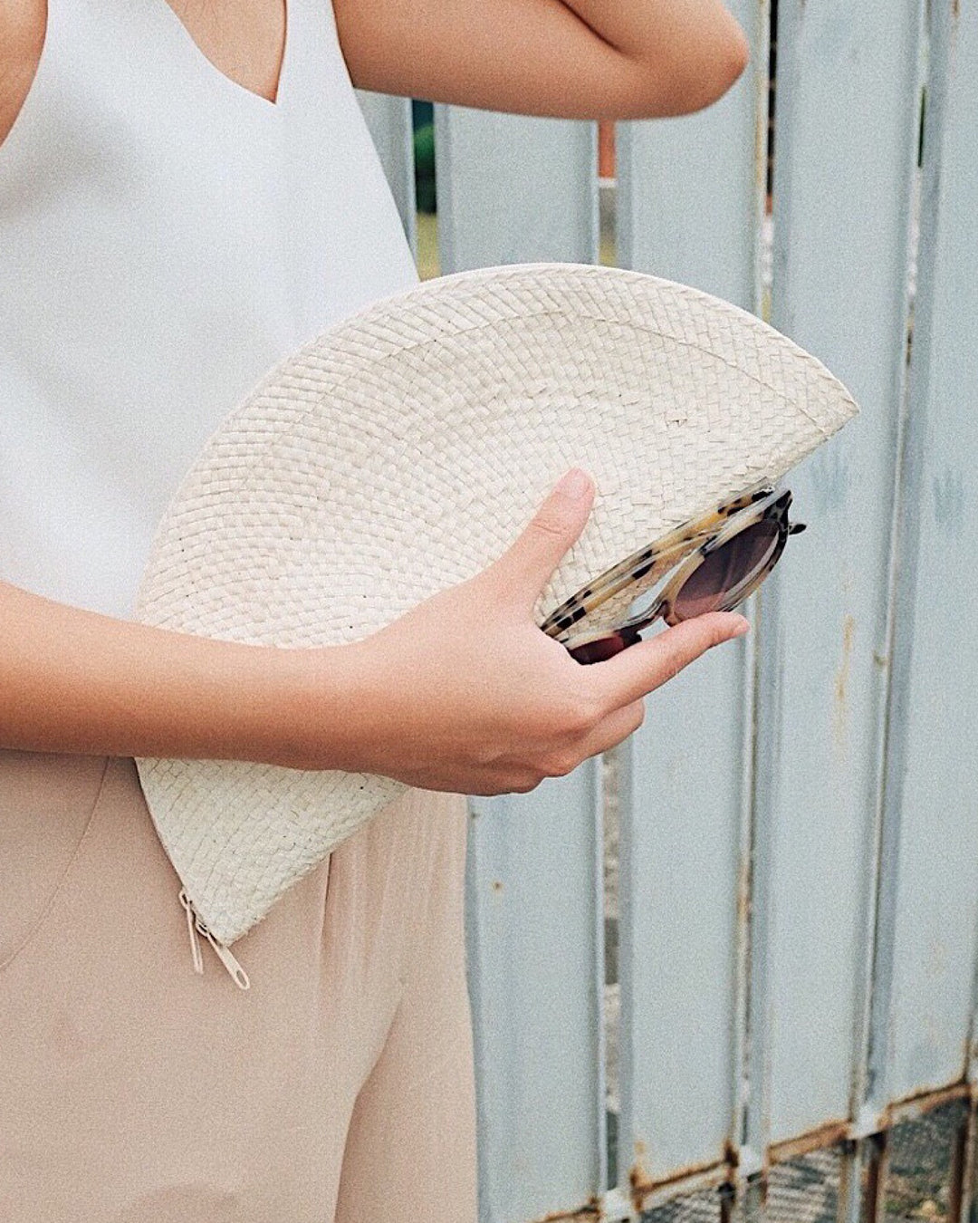 Hand woven seagrass clutch, beach bag, straw bag, summer bag - Olive and Iris